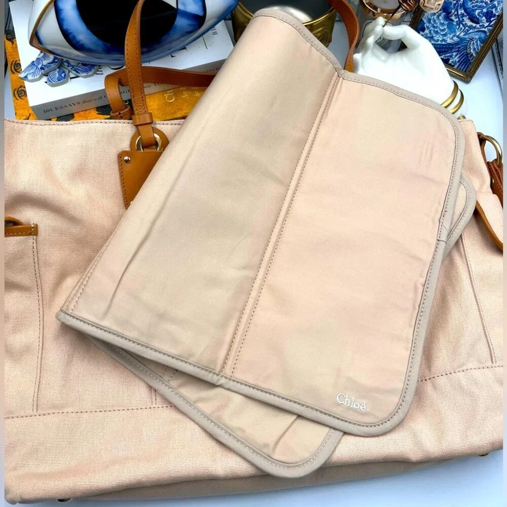 🆕 CHLOE 🧿 BNWOT Baby Canvas Changing Bag, Pink - AUTHENTICATED